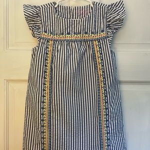 EUC Vineyard Vines Girls' Embroidered Seersucker Dress 4T